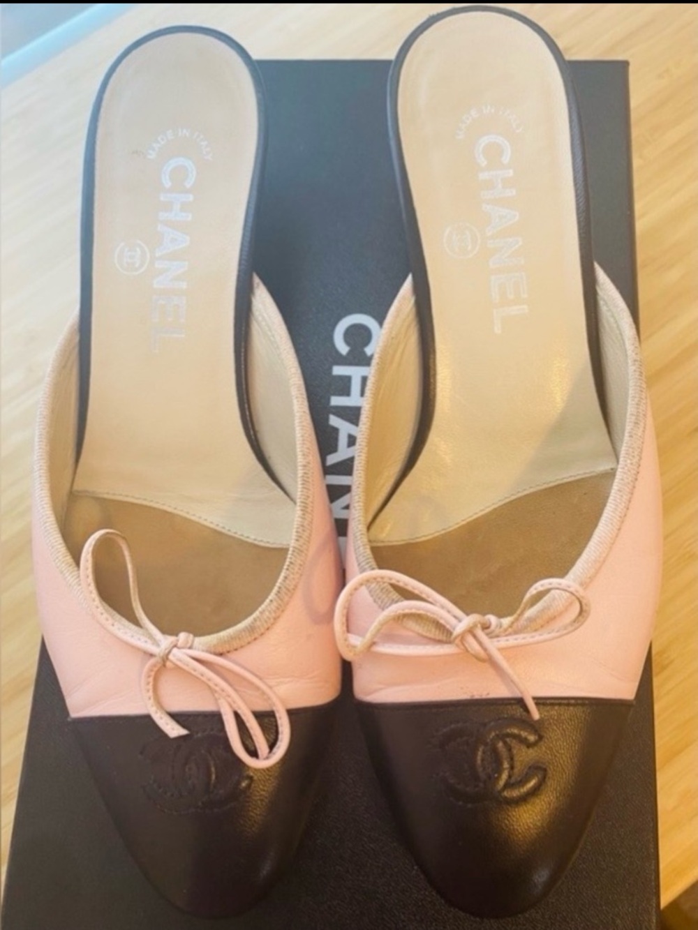 Chanel Pink Heels Vintage Chanel Pink Shoes Chanel Pink Black Mules